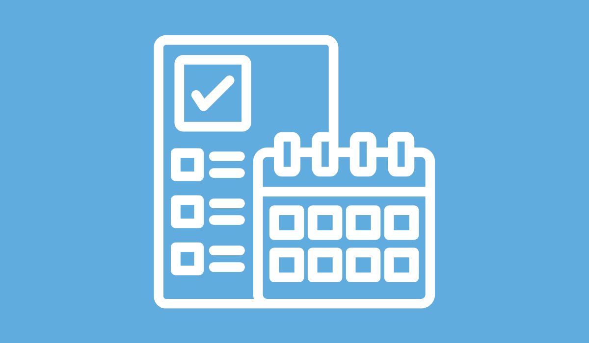 Calendar and checklist line drawing
