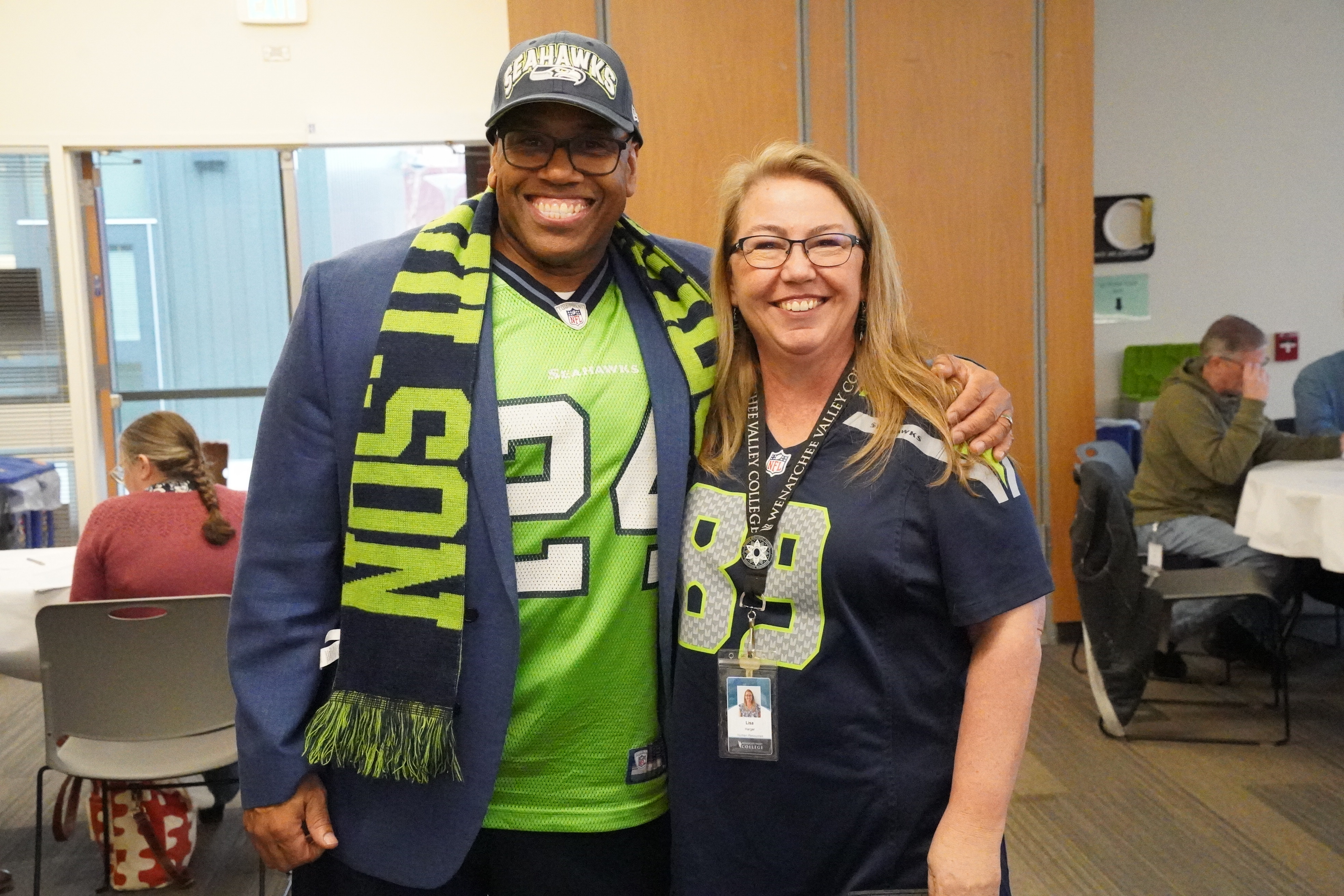 Photograph of President Faimous Harrison with VP Lisa Harger