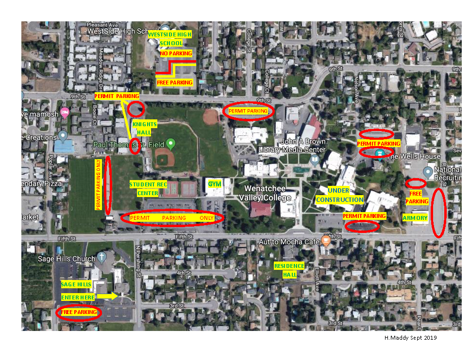 Wenatchee Valley College Campus Map Parking | Wenatchee Valley College