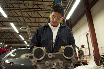 WVC automotive technology student