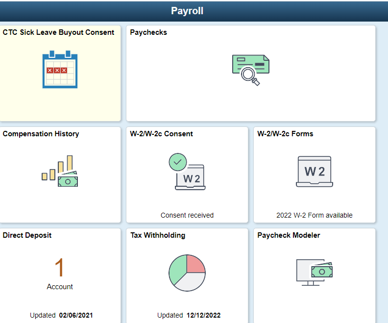 ctcLink Payroll page