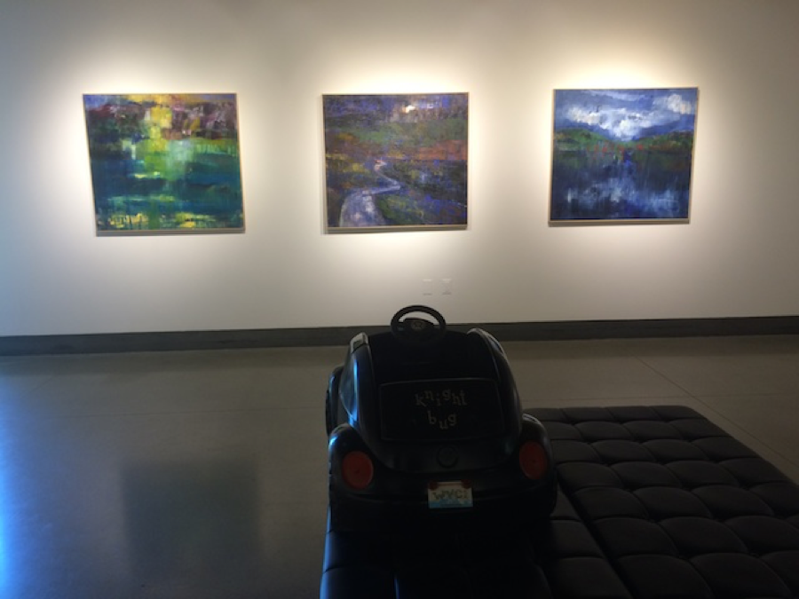 The Knight Bug car sits in the MAC Gallery