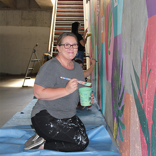 WVC Illustration class creates a mural in downtown Wenatchee