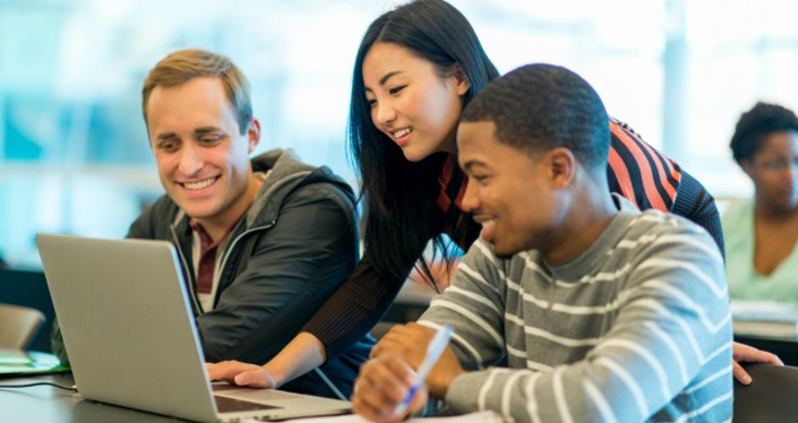 Students studying